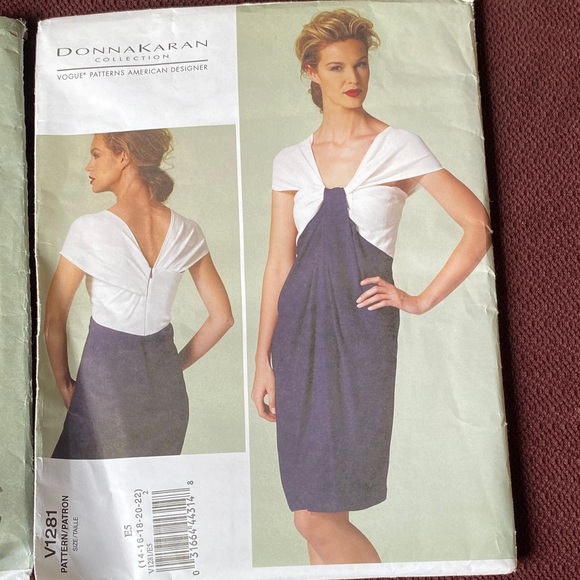 Donna Karan V1219 V1281 Vouge Dress Patterns sizes 14-16-18-20 - Picture 3 of 7